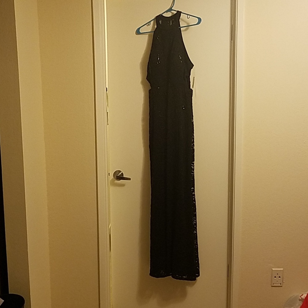 Windsor Black slit long dress size 9